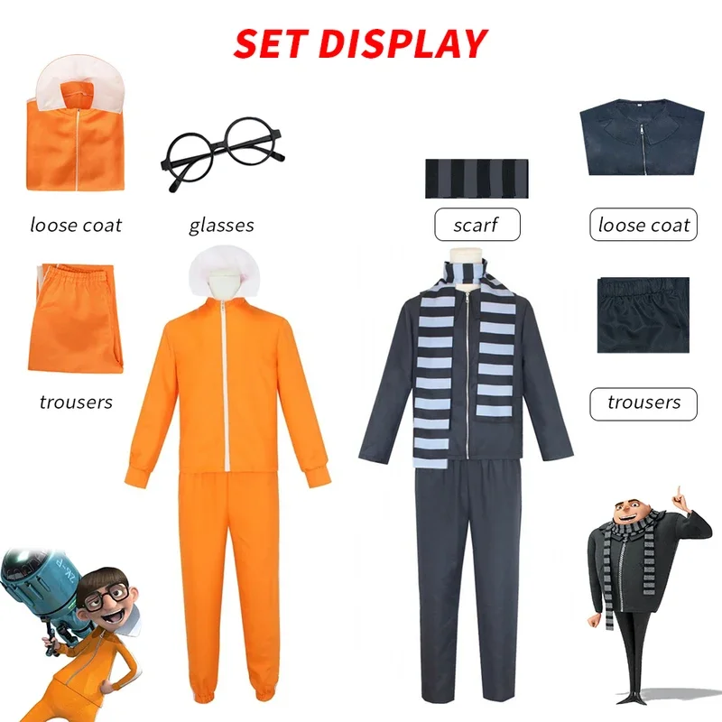 Movie Minion Thief Dad Gru Costume Halloween Party Performance Cosplay Costume