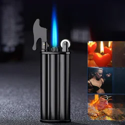 Metal Ultra-thin Portable Butane Grinding Wheel Flint Lighters Windproof Jet Turbo Torch Lighter for Smoking Gadgets for Men