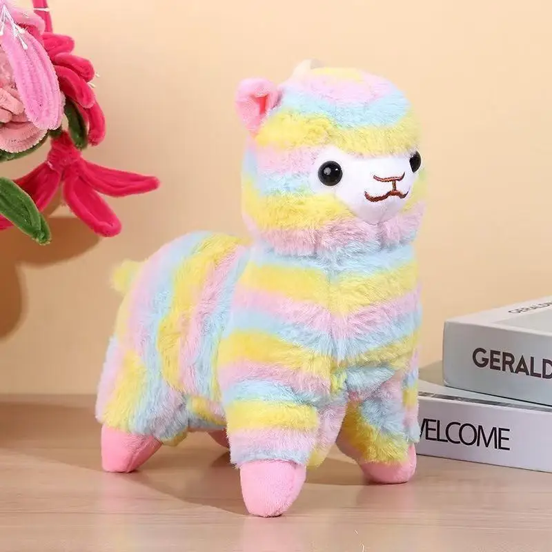 Soft Standing Alpaca Plush Doll 28cm Colorful Fluffy Stuffed Sheep Toy for Nursery Decor - view 3