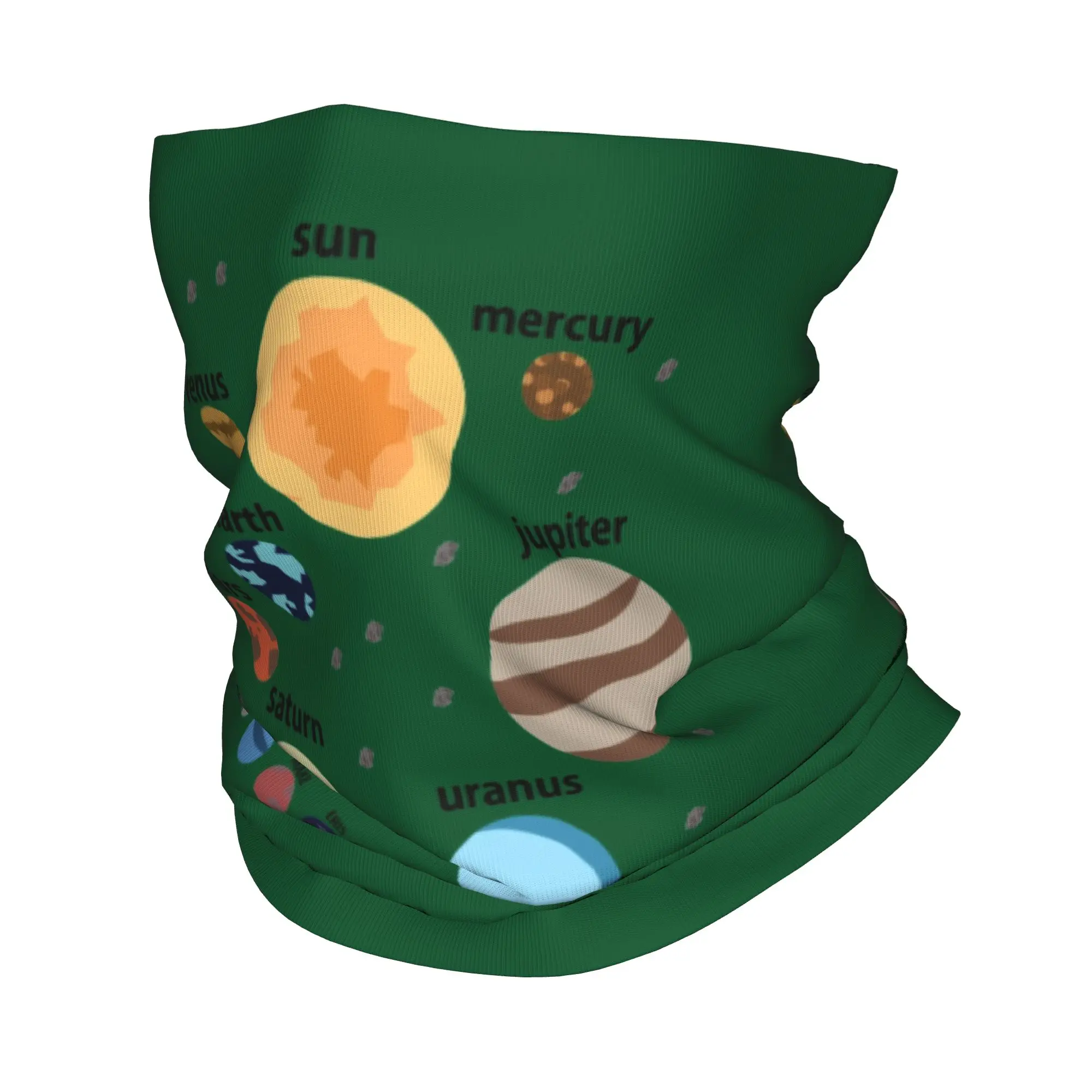 Custom Earth Sun Solar System Planets Design Bandana Neck Gaiter Windproof Face Scarf Cover Women Men  Headwear Tube Balaclava