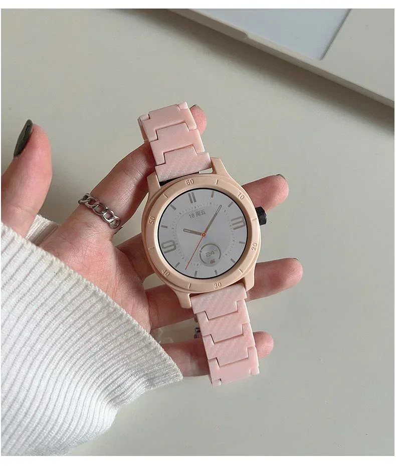 삼성 갤럭시 4 5/클래식 46mm/액티브 2 40mm/44mm 기어 S3 팔찌 화웨이 시계 GT/2e/3/Pro 밴드용 20 22mm 탄소 섬유 스트랩