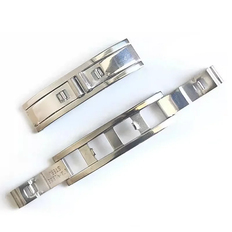 neway 304 Metal Watch Band Buckle 4mm 5mm 6mm Watchband Strap Silver Black Stainless Steel Clasp Butterfly Button Accessories