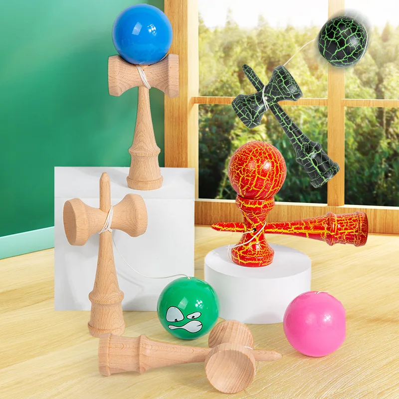 المبتدئين الجدد-المبتدئين الاطفال خدعة الكرة الخشب Kendama لعبة كرة اللياقة البدنية قطار التنسيق بين العين واليد لعبة التقليدية اصطياد الكرة