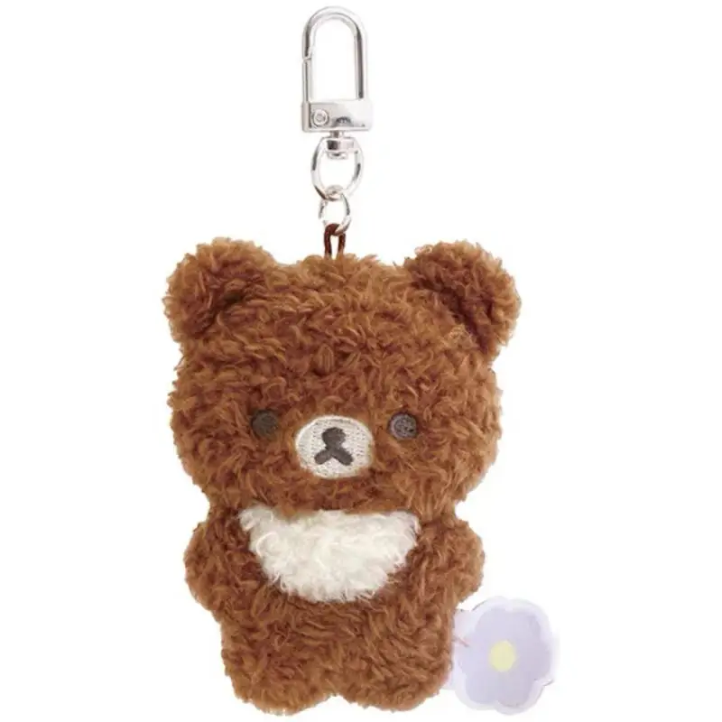 LLavero de juguetes de peluche Kawaii Rilakkuma Korilakkuma, mochila bonita de dibujos animados, muñeco colgante para pareja, periférico creativo, regalos de cumpleaños