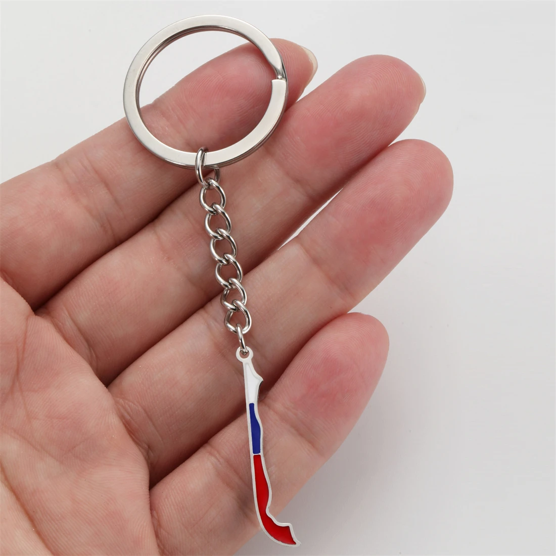 EUEAVAN Chile Map Flag Keychain Stainless Steel Gold Silver Color Chilean Pendant Keyring Ethnic Patriotic Jewelry Gift