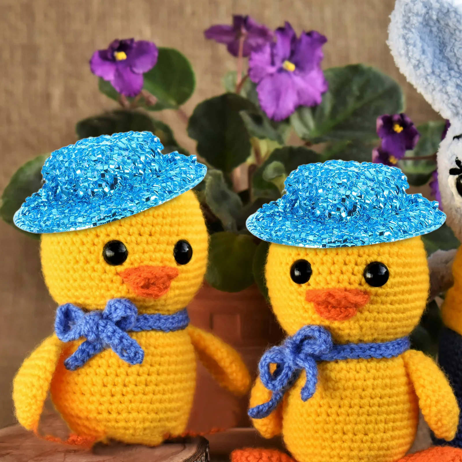 

20pcs Mini Yellow Duck Hats Cute Miniature Headgear For Summer Outdoor Kids Lightweight Soft Hat Bright Colors Accessories