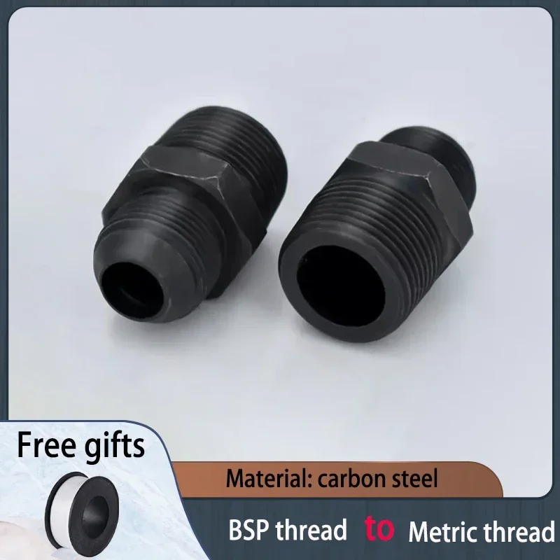 Thread Fitting Variable Dia Conversion Metric to 1/8 1/4 3/8 1/2 BSP Thread Connector High Pressure Straight Hydraulic Fittings