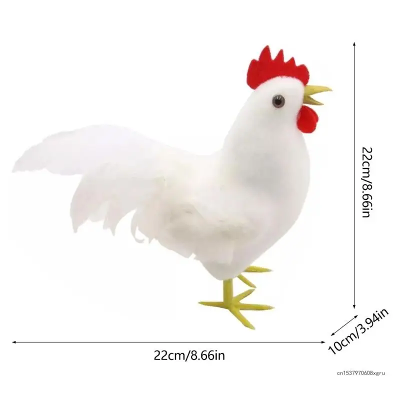 تمثال دجاجة من الريش الاصطناعي المبتكر لتزيين المنزل والحديقة
