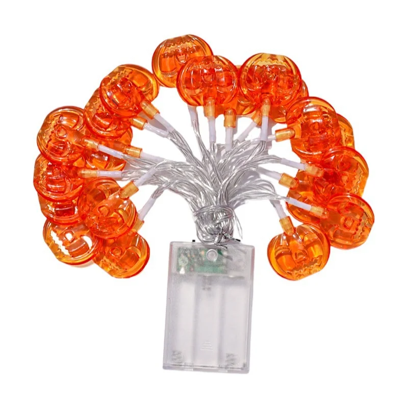 Guirnalda de luces Led de calabaza con USB, decoración navideña, ambiente interior, batería para habitación de niña, Halloween, impermeable, Año Nuevo, 078