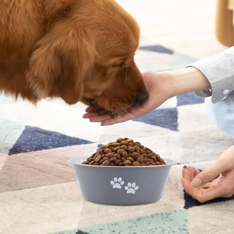 Stainless Steel Pet Dog Bowl Feeder with silicone bottom Skid-proof Anti-ant Cat Dog Bowls Food feeding Accessories Pet Supplies