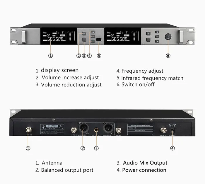 TKG TURE DIVERSITY 640-690MHz KU-39 uhf ثنائي القناة اللاسلكي المهنية الصوت مرحلة الأداء ميكروفون لاسلكي