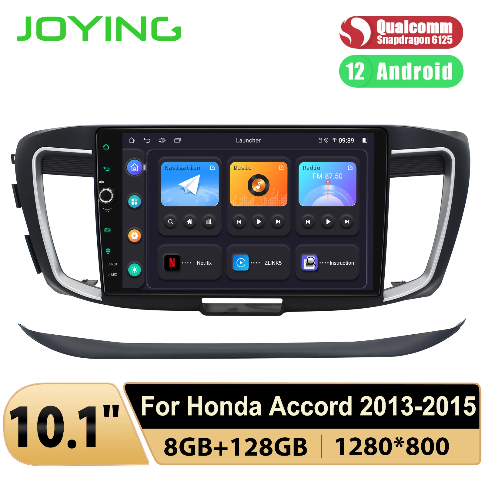 

Joying 10.1”Android Car Radio Stereo Autoradio Head Unit Multimedia Player For Honda Accord 2013-2015 Supports HDMI Carplay