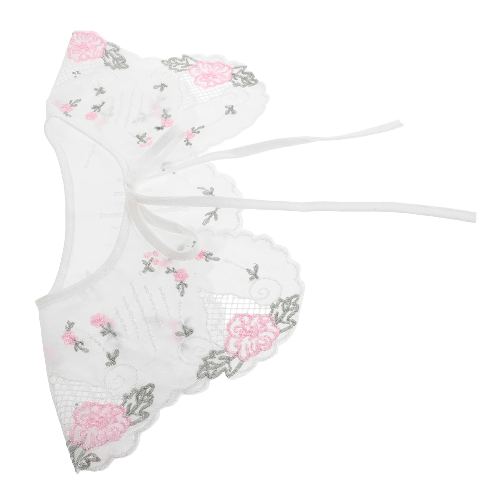 

Embroidered Fake Collar Large Pointed Versatile Women Shirt Collar Ambroidered Decorative Faux Detachable