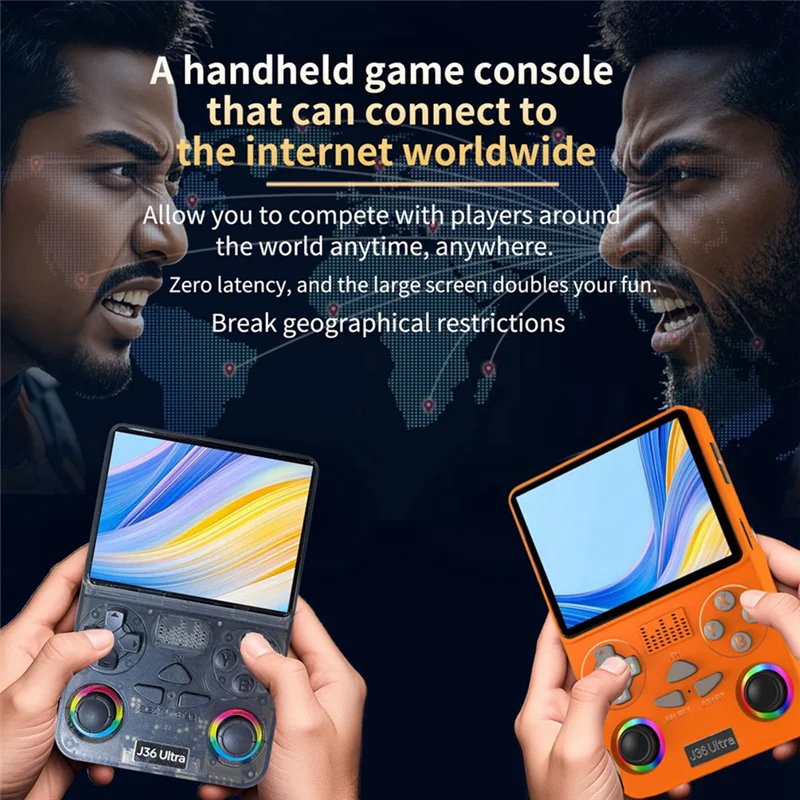 Y58A J36 Ultra 64G وحدة تحكم ألعاب ريترو محمولة 20000 ألعاب 3.5 بوصة مشغل ألعاب فيديو محمول يدعم 20 أجهزة محاكاة
