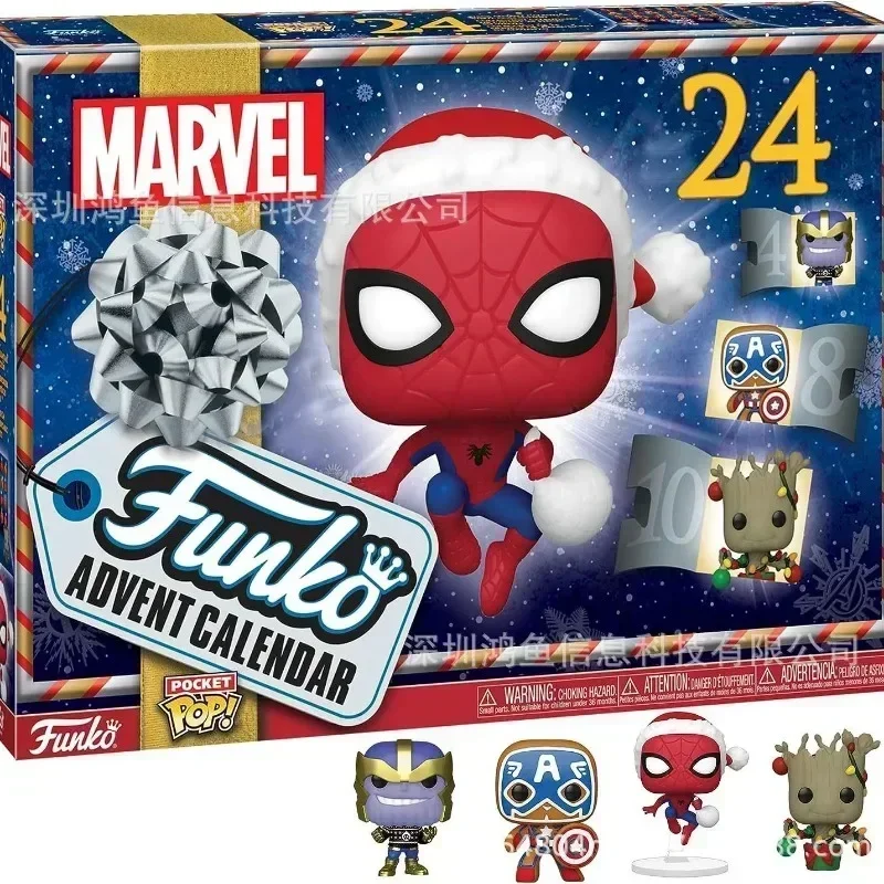 Disney Marvel 3D-Modell Adventskalender Spider-Man 24 Tage Countdown für Weihnachten, dekorative Geschenke, Weihnachtsgeschenke für Kinder