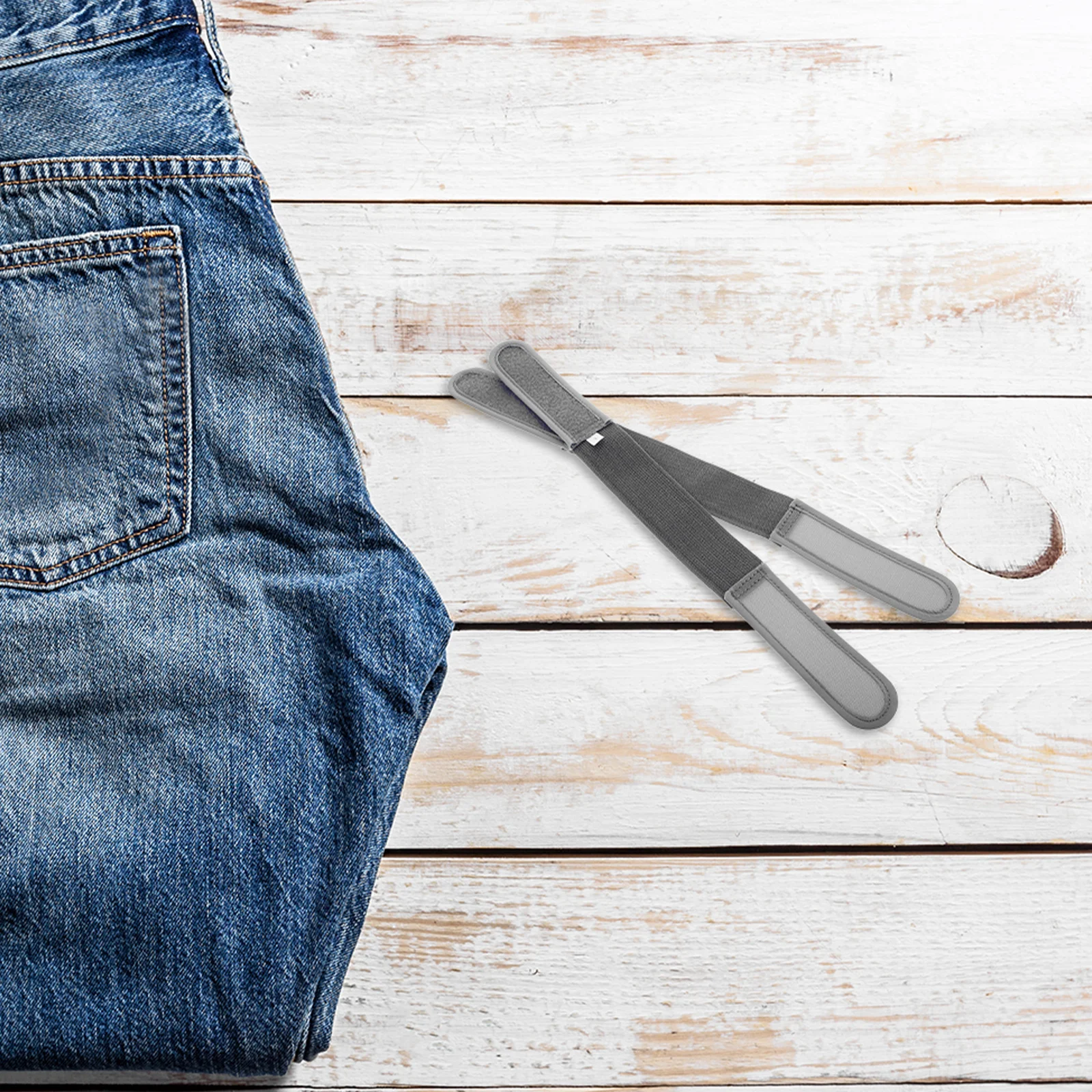 

1Pair Invisible No Buckle Elastic Belt Unisex Waist Tightener Hook Loop Fastener Suitable for Jeans Casual Dress Pants