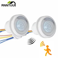 Detector infrarrojo de cuerpo humano integrado, interruptor de Sensor de movimiento infrarrojo, retardo ajustable, CA 85V-265V, LED PIR, gran oferta