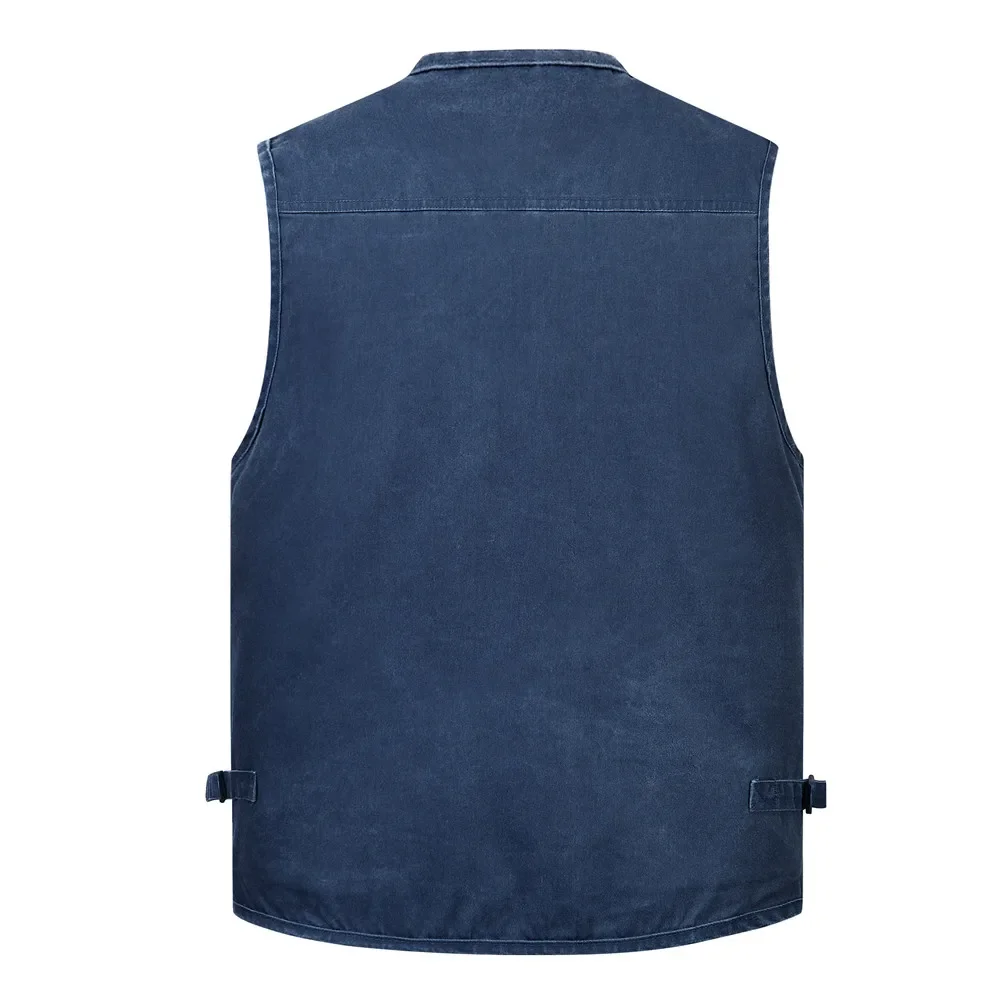 L-6XL Big Size New Men Multi Pocket Cotton Vest Casual with Many 14 Pockets Sleeveless Jackets Male Outdoor Photograph Waistcoat