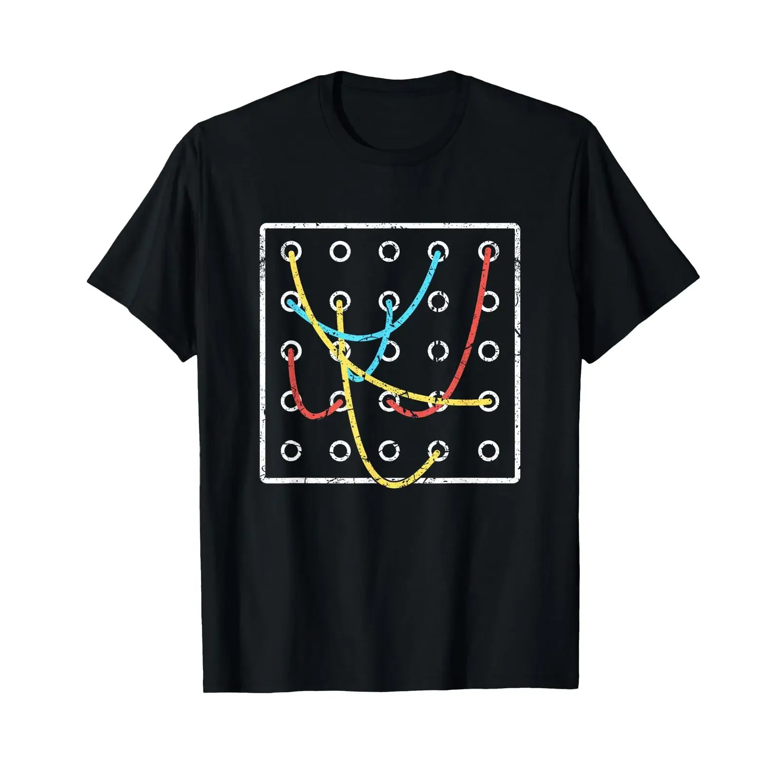Modular Synthesizer Vintage Techno Keyboard Analog T Shirt vintage Washed graphic Casual designer clothes Slightly Versatile