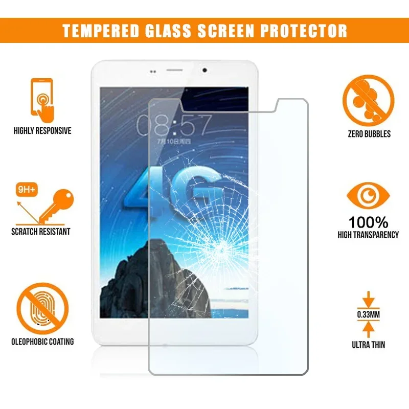 

Screen Protector for Cube T8 /T8 Plus 4G Tablet Tempered Glass 9H Premium Scratch Resistant Anti-fingerprint Film Guard Cover