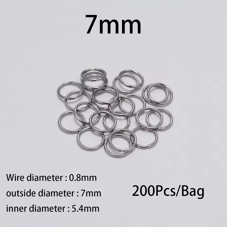 200 stuks 3-10mm roestvrijstalen splitringen, open enkelvoudige lussen, jump rings, connectoren voor DIY sieraden maken, fournituren en accessoires