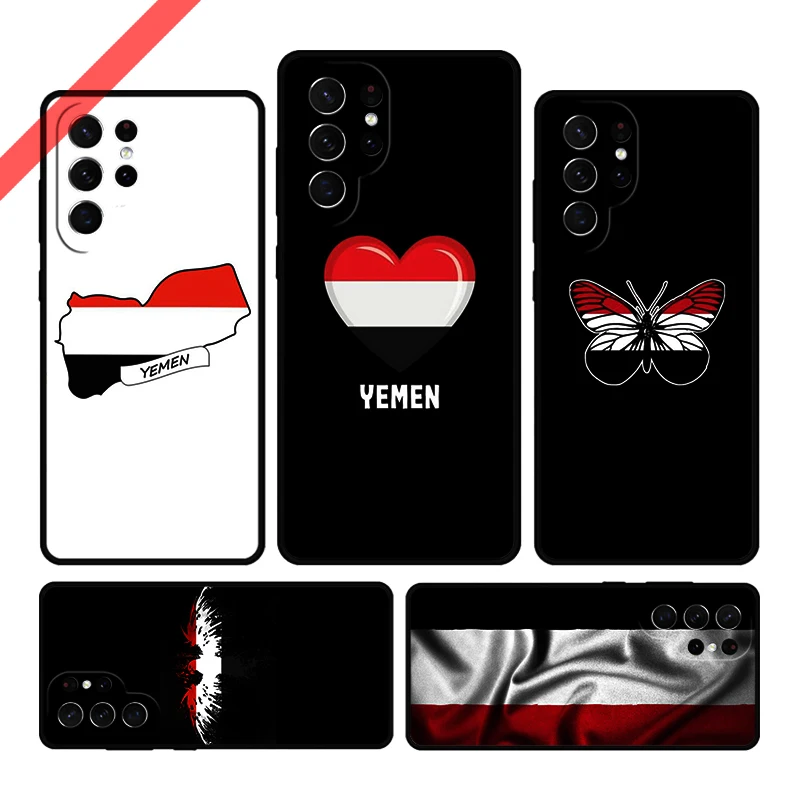 Yemen Flag Coat of Arms Phone Case For Samsung Galaxy S20 FE S21 S10 S23 Plus S24 S22 Ultra Coque Note20 Note10 S9 S8 Cover Capa