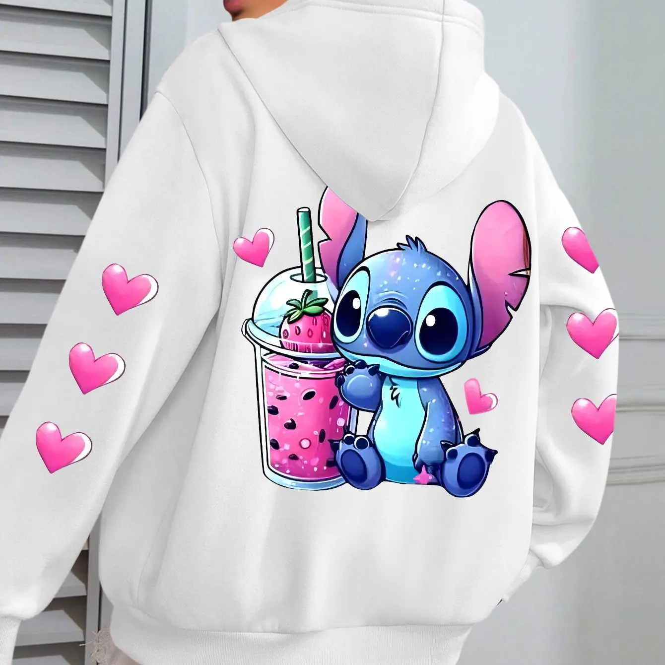 

Women's Disney Stitch Hoodies Fashion Streetwear Oversized Unisex Sweatshirts Autumn and Winter Fleece Casual Versatile