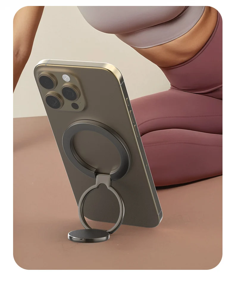 Doppelseitiger MagSafe-Telefonständer, magnetischer Telefonringhalter, Ständer, Magnetgriff für Telefon, 16, 15, 14, 13, Android, Fitnessstudio, Autohalterung – Detail 12