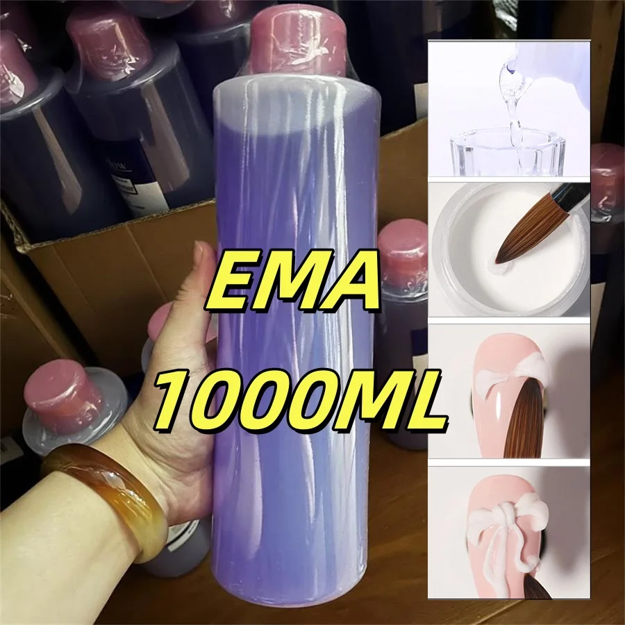 1000ML Acrylic Liquid Nail Liquid EMA For Acrylic Powder Non-Yellowing Acrylic Monomer Liquid Extension Carving Manicure Tools *
