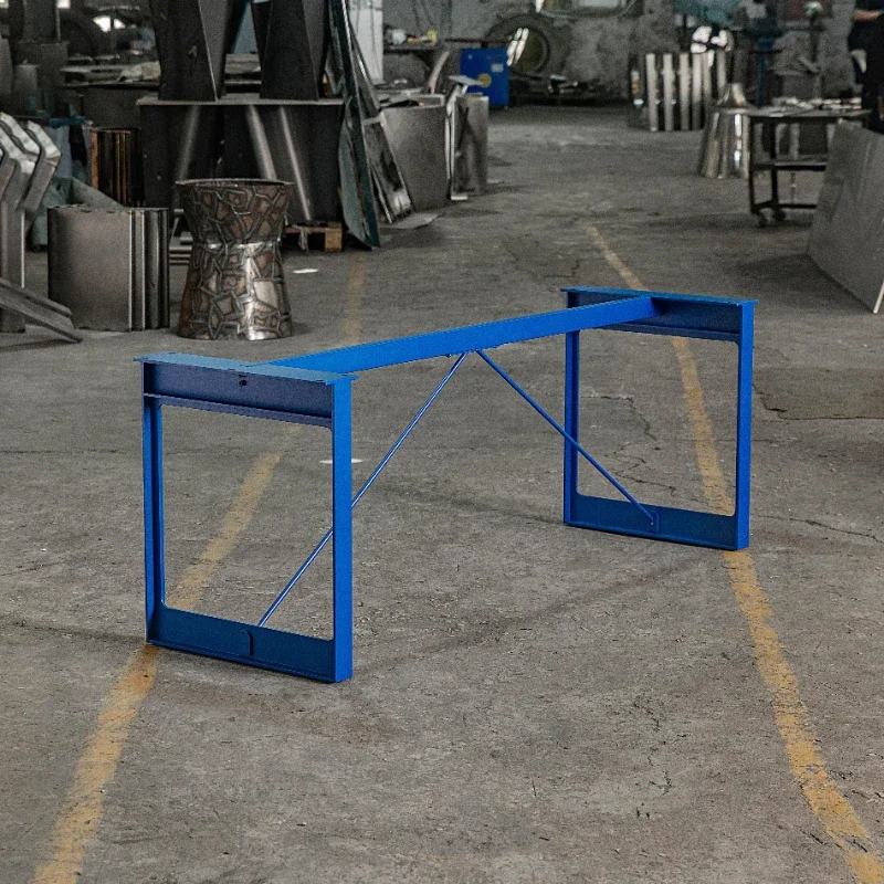 طاولة طعام من الفولاذ الكربوني الصلب، طاولة قدم معدنية، حامل ساق، حجم اللون