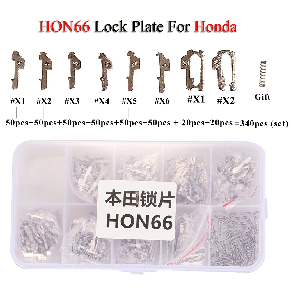 jingyuqin HON66 340pcs Lock Reed Lock Plate For Honda Accord CRV Civic City XRV HRV Pilot Car Key Lock Repair Kit Accessories