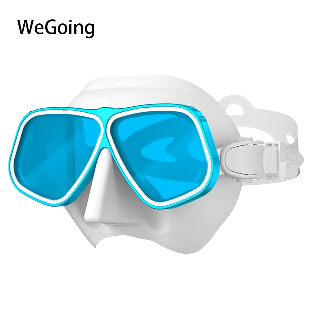 

Similar Apollo's Aluminium Diving Snorkel Mask Goggles with Blue Lens Tempered Glass Alloy Small Volume Snorkeling Mask Glasses