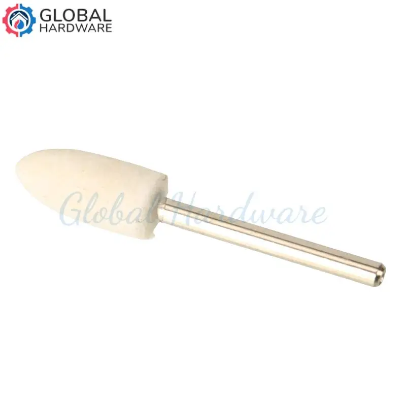 Roda Poles Wol Felt dengan Shank 3mm untuk Mesin Gerinda, Bor, dan Alat Putar, Grit 8mm