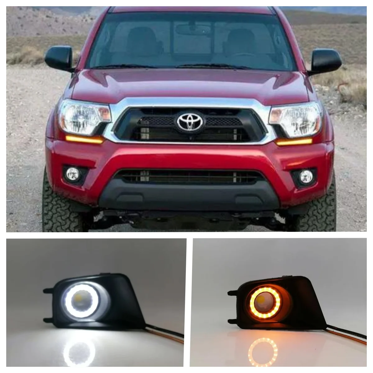 

LED Fog Light Assembly For Toyota Tacoma 2012 2013 2014 Dual Colors Angel Eye Daytime Running Lights Fog Lamp Accessories Kits