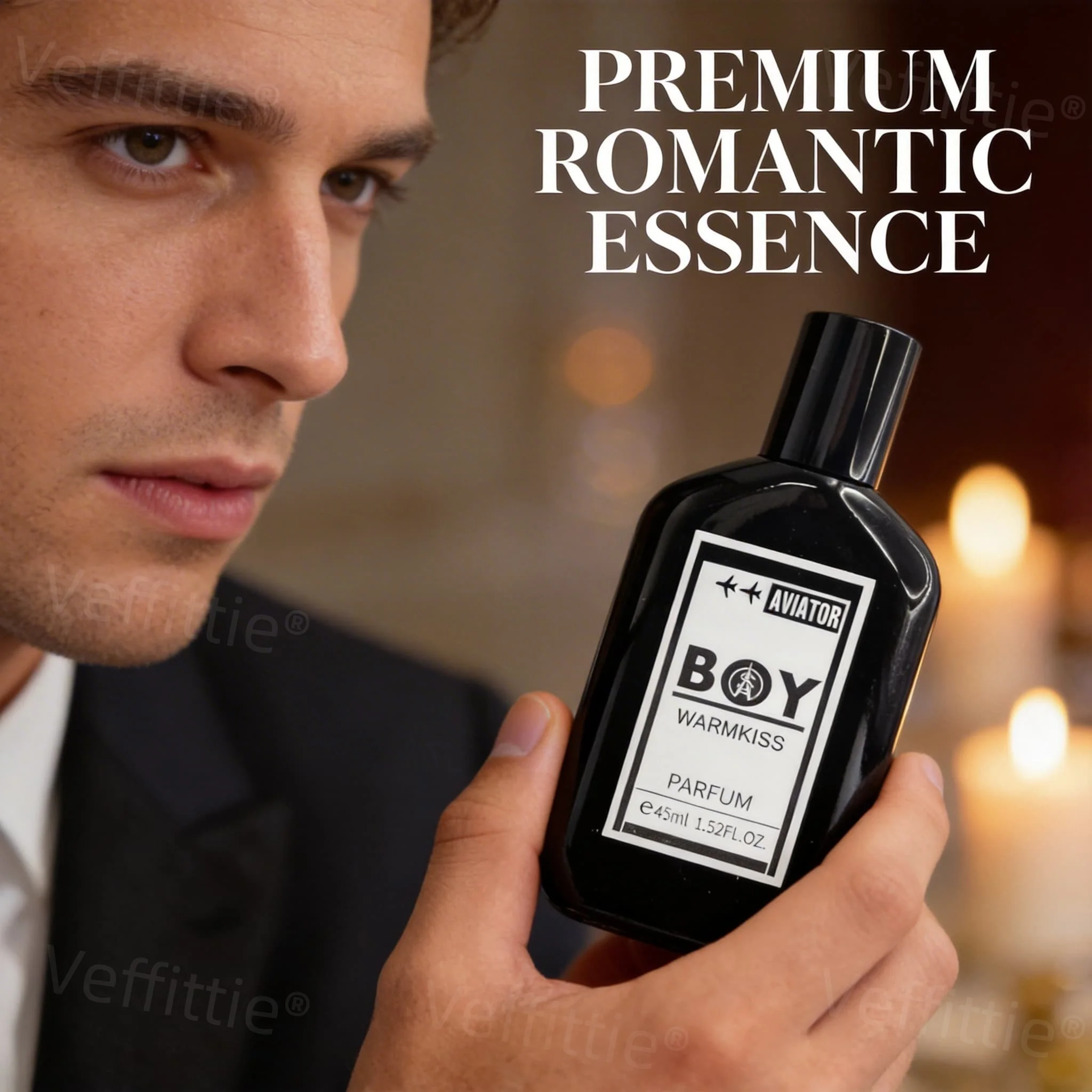 

Bold Spicy Leather Allure Men's Perfume 45ml Navy Glass Bottle Evening Gala Wear All Day Fresh Captivating Black Leather-Pepper