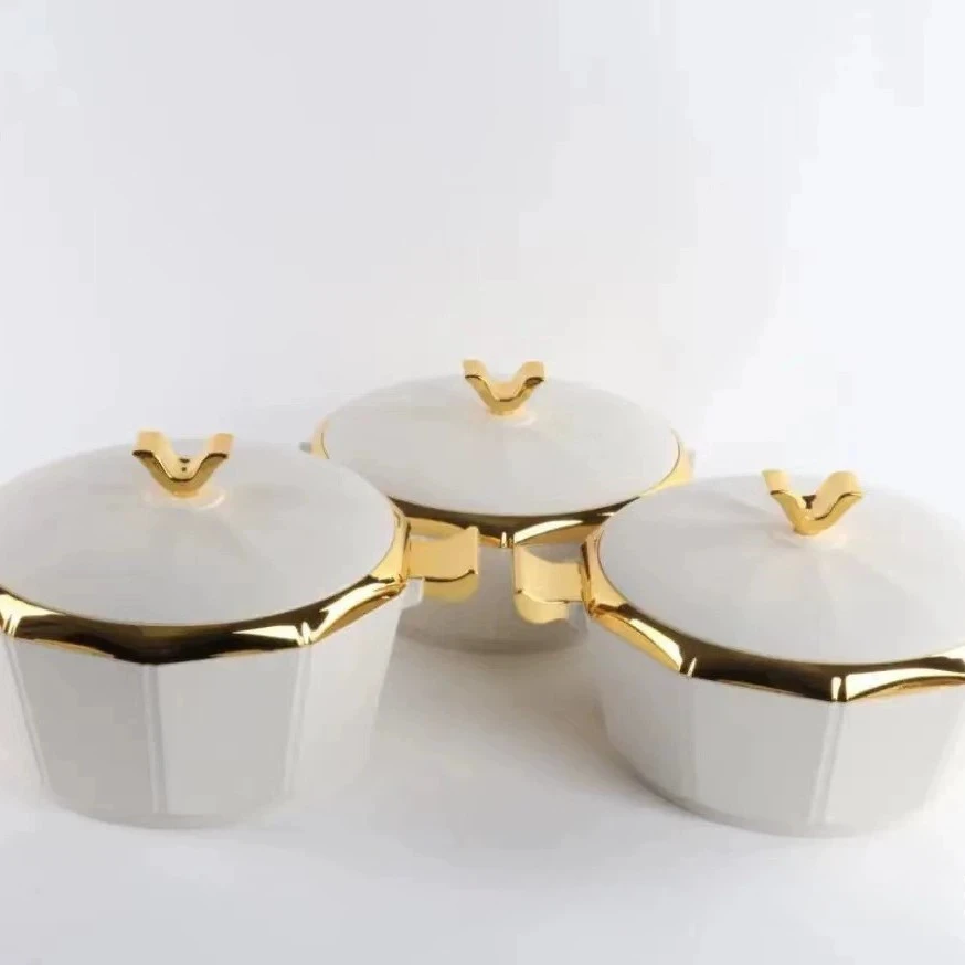 Design Food Warmer Casserole 3 Pcs Set 2/2.5/3L Thermal Container Insulated Lunch Box for Party Hotpot