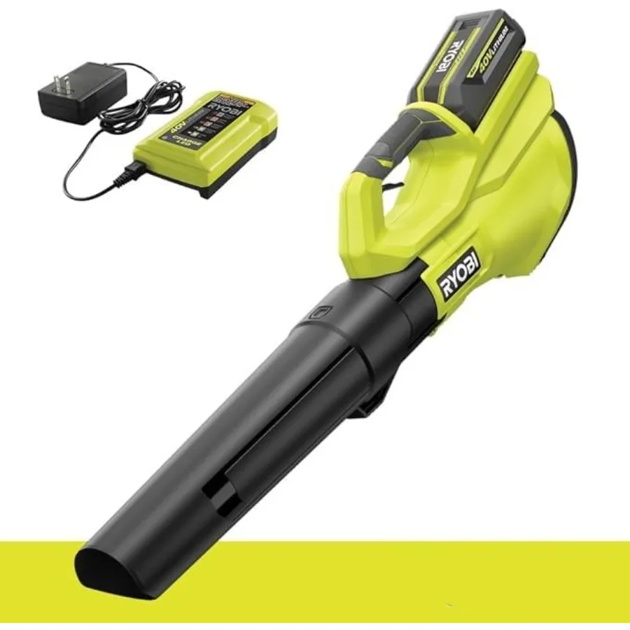 

Cordless Battery Blower 40V 120 MPH 550 CFM with 4.0 Ah Battery and Charger Red High-Efficiency Power Long-Lasting Runtime