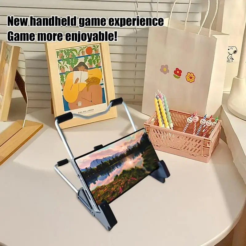 Tablet Stand Desktop Stand Dock Holder Portable Foldable Aluminum Frame Storage For Bed Reading Travel Bedside Car Desk Offices