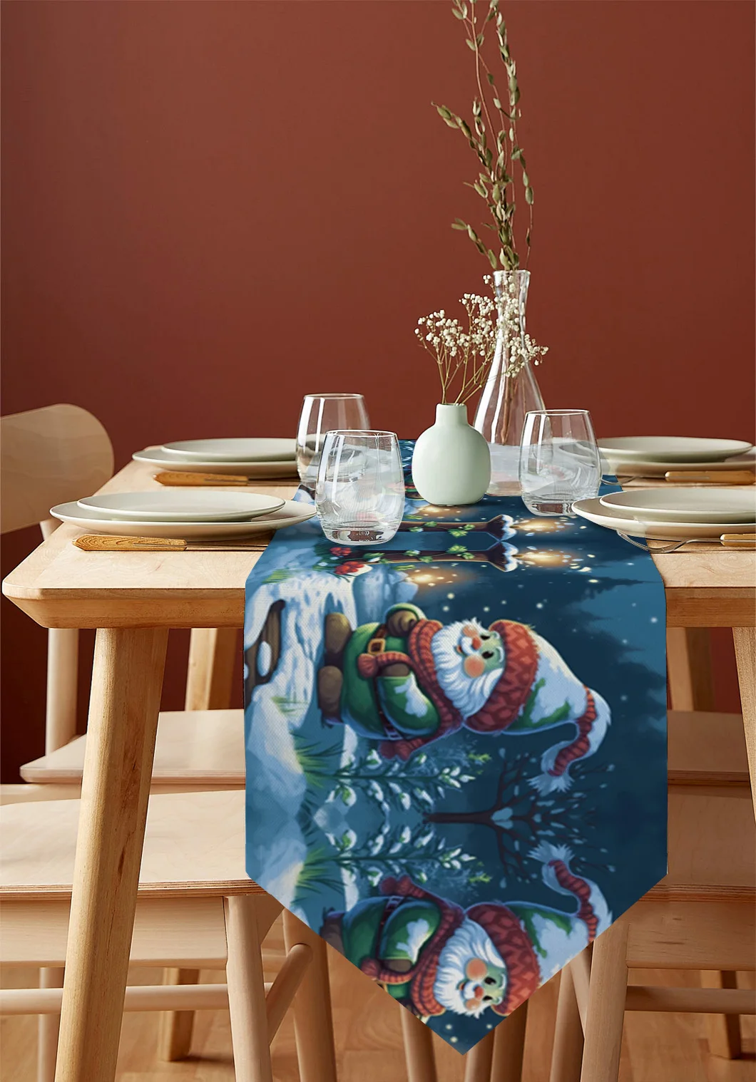 Table Runners Home Kitchen Dining Tablecloths Wedding Table Decoration Table RunnerChristmas Dwarf Firefly Candlelight