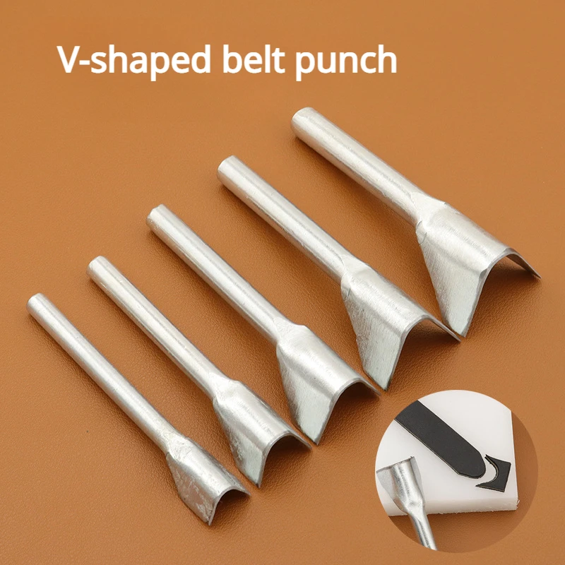 Leather Tools V-belt Punch Stainless Steel Tail Chop Handmade DIY Belt Clothes Bag Watch Leather Cutting and Carving Make Tools