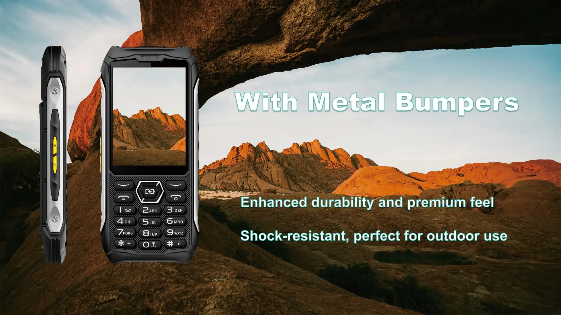 EAOR 336-4G Slim Rugged Phone IP68 Real Three-Proof Feature Phone Big Battery Dual SIM Keypad Phones with Glare Torch Telephone
