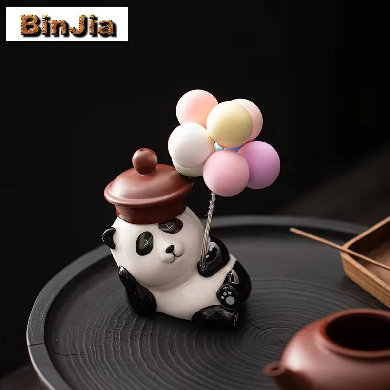 Cute Panda Thread Incense Insertion Teapot Cover Holder  Frame Household Zisha Pot Lid Shelf Tea Ceremony Decoration Accessories