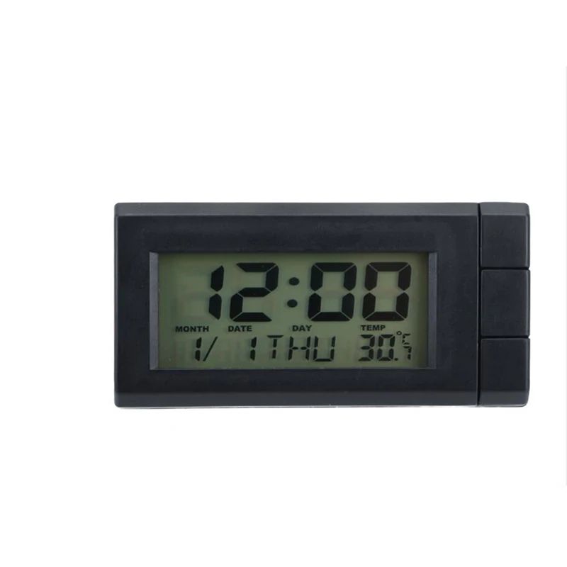 Car Thermometer Interior Digital Alarm Clock Auto Vehicles Temperature Gauge Backlight Car Electronics Car Mini Clock Dashboard