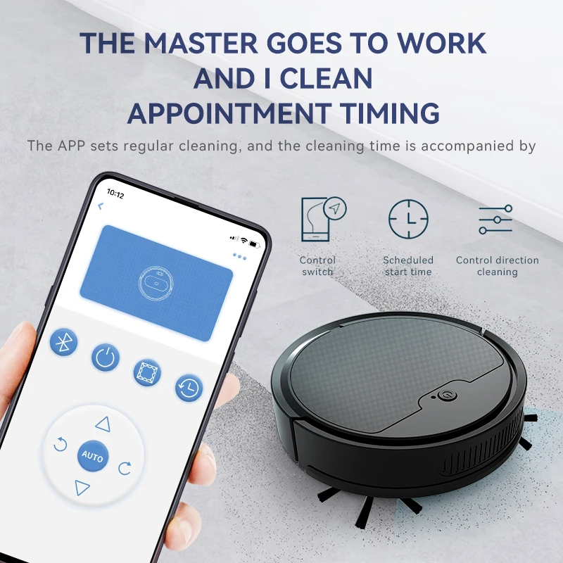 

2024 New Super Quiet Smart Household APP Remote Control Sweeping Robot Vacuum Cleaner Intelligent Sweeping Dragging Home Office