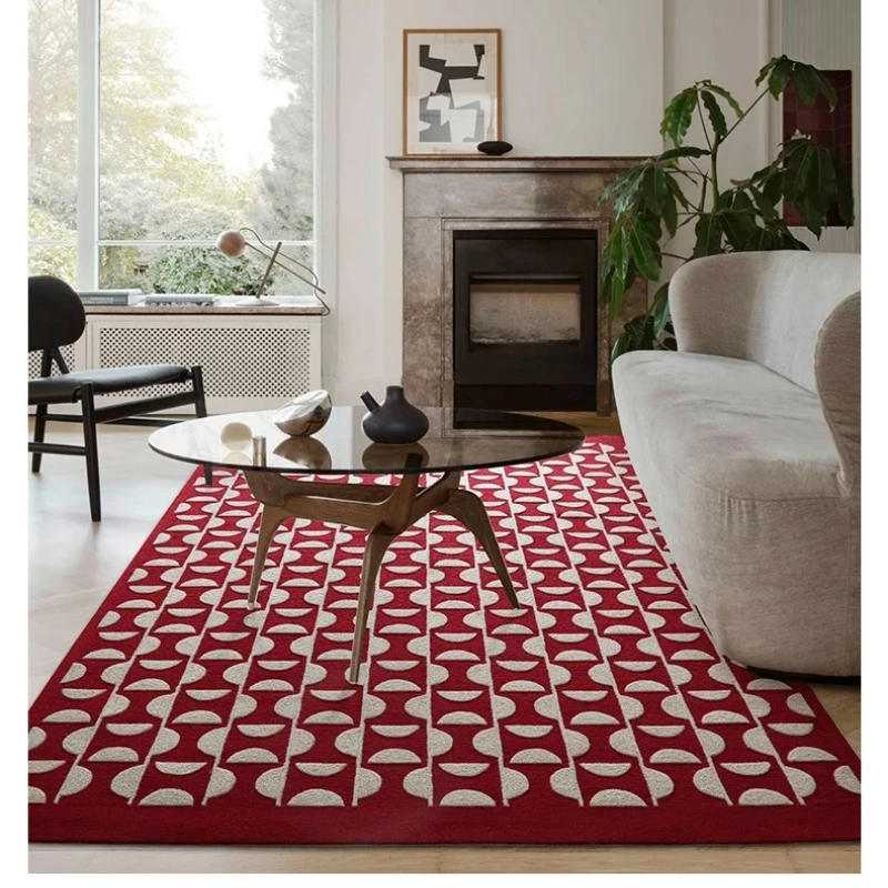 Marseille apartment, neoclassical wool retro carpet living room handmade coffee table blanket high-end bedroom bedside