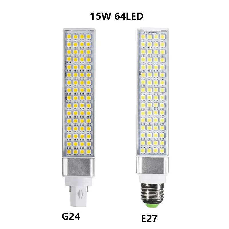 1pc E27 G24 LED Corn Bulb 5W 7W 9W 11W 13W 15w SMD 5050 Spotlight AC85-265V Horizontal Plug Light  3000k 4000k 6000k Table