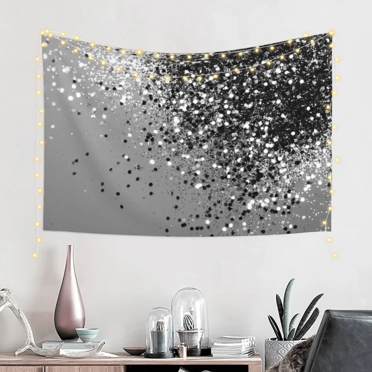 Sparkling Silver Gray Lady Glitter #1 (Faux Glitter) #shiny #decor #art Tapestry Room Decor Tapete For The Wall Tapestry