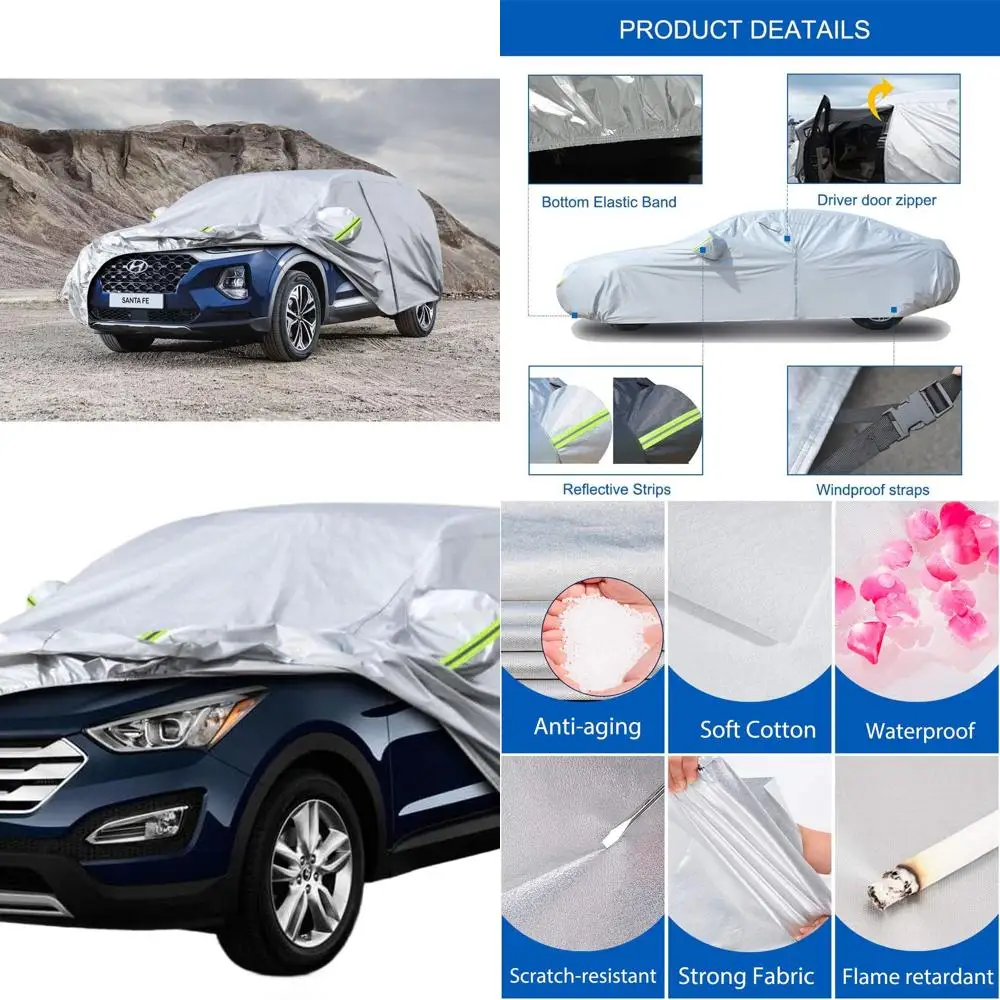 

Custom-Fit Waterproof SUV Cover for Hyundai Santa Fe 2006-2025, All-Weather Protection with Zippered Entry