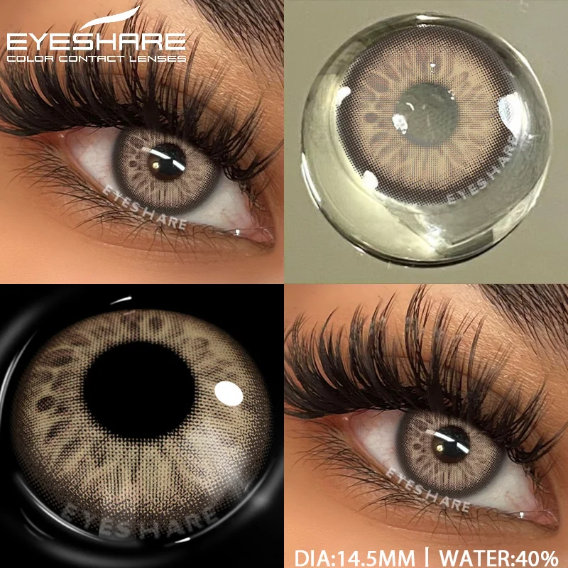 EYESHARE 1pair Natural Colored Contact Lenses Gray Color Contacts for Eyes Fashion Blue Eyes Contact Yearly Color Eye Contacts