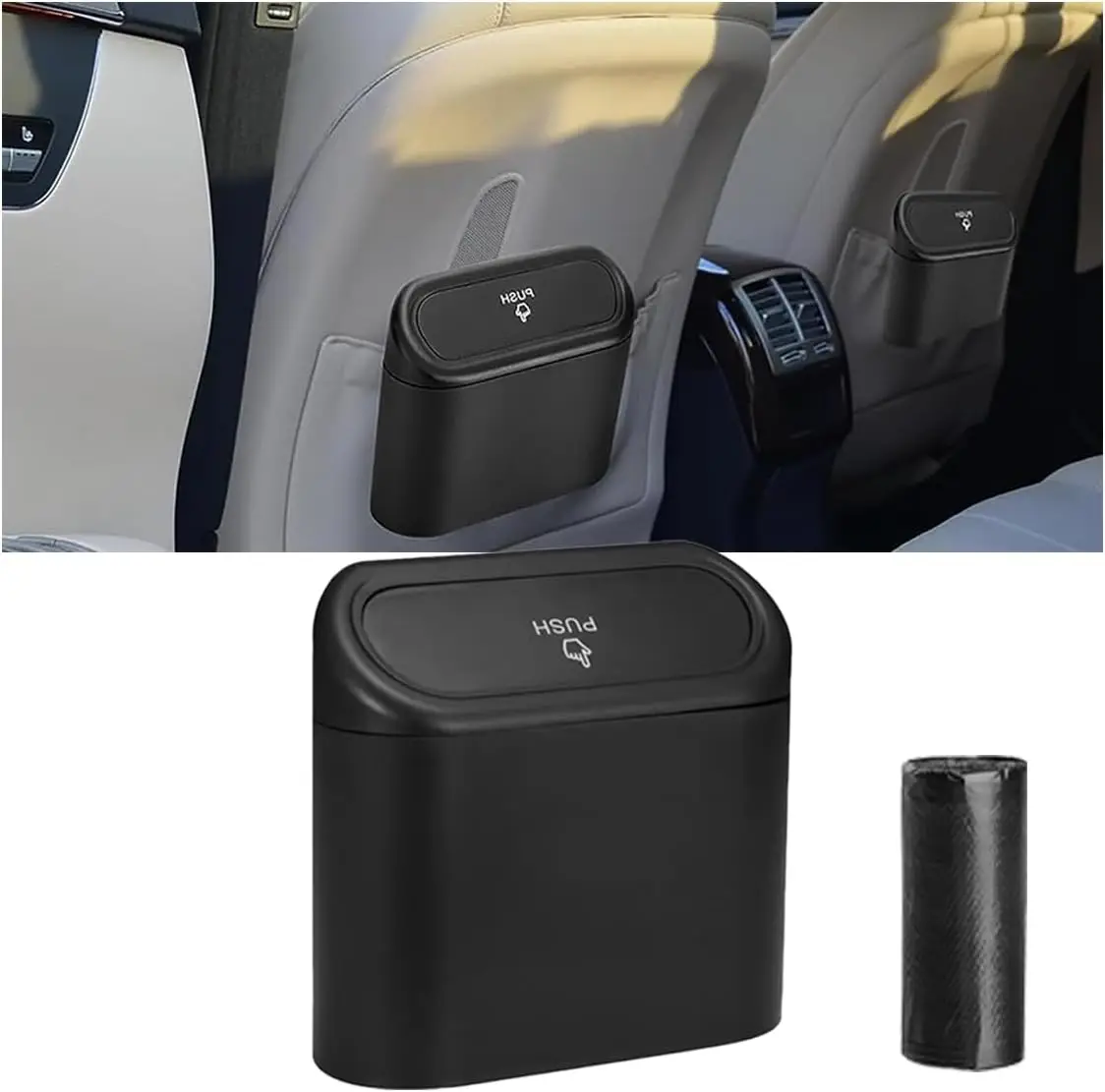Auto-Mülleimer, auslaufsicher, Fahrzeug-Mülleimer mit Deckel, Mini-Mülleimer, Organizer, Behälter für LKW, SUV, Limousine, Büro, Heimgebrauch